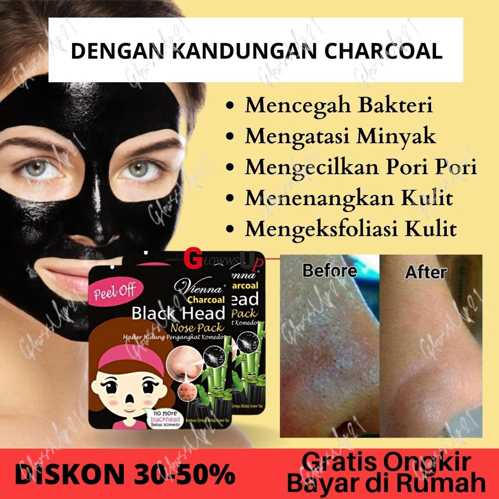 MASKER KOMEDO VIENNA CHARCOAL BLACK HEAD NOSE PACK PEEL OFF - MASKER HIDUNG KOMEDO