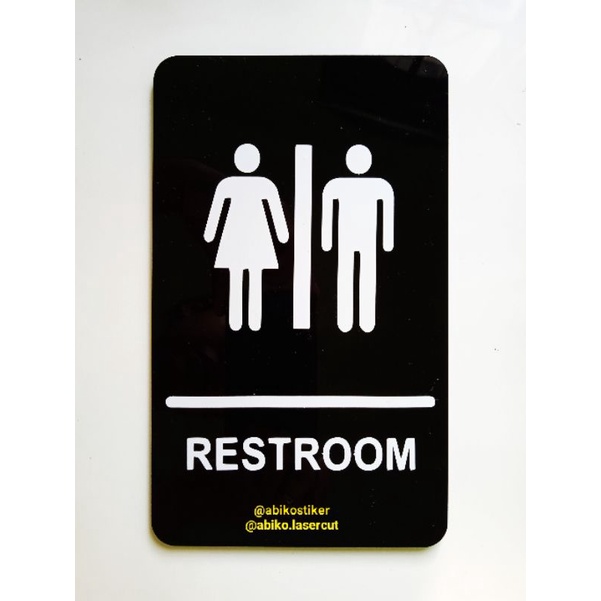 Jual Sign Akrilik Restroom Sign Board Acrylic Papan Tanda Toilet Dekorasi Sign Toilet Men