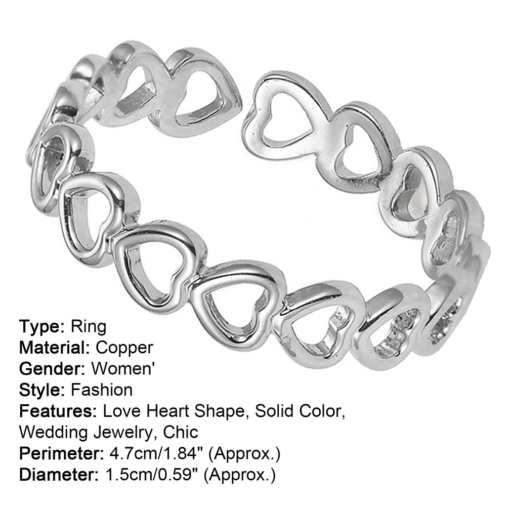Hu Hu Hu Hu Hu Alat Bantu Pasang Kacamata♡ Cincin Tembaga Bentuk Hati Model Hollow Untuk Pernikahan