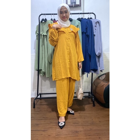 SETELAN tunik crincle / setcel crincle polos