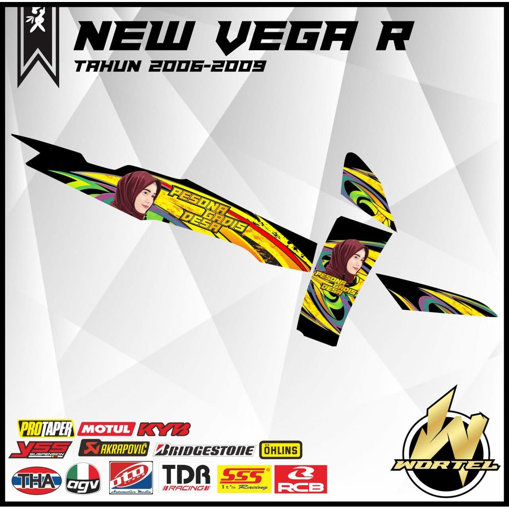 Striping Vega R New-Stiker Lis Decal Motor New Vega R Hijab