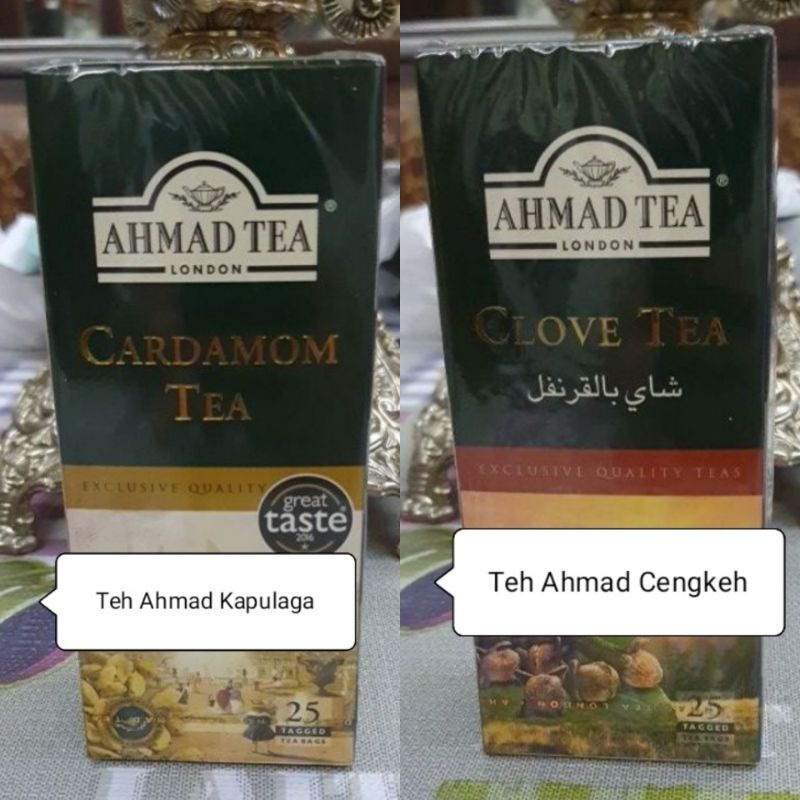 

Teh Ahmad Cardamom or Clove 25 Bags Teh Celup Rasa Kapolaga dan Cengkeh Impor Arab