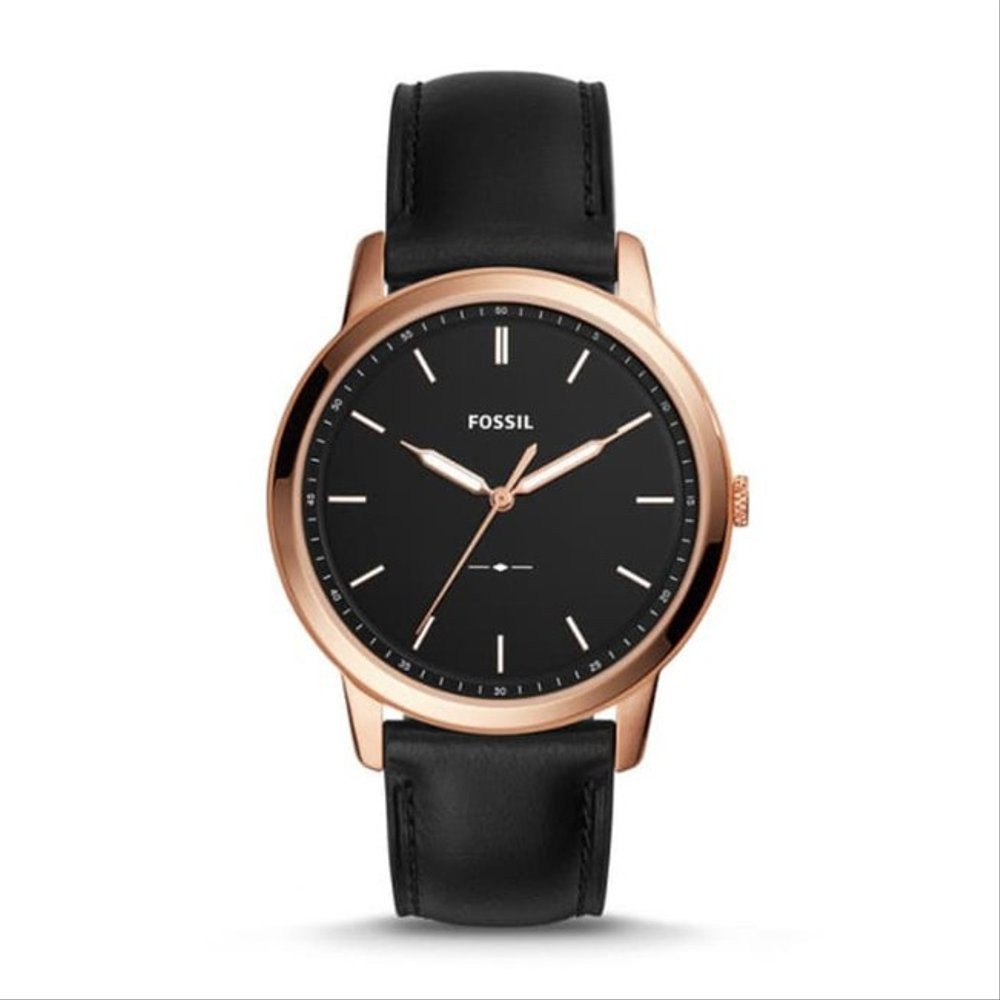 Jam Tangan Pria Best seller Fossil ORIGINAL High Quality Minimalist Slim Black Leather FS5376 Murah