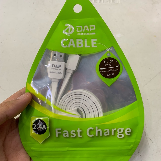 KABEL DATA TYPE-C DAP DT100 FAST CHARGING 2.4A