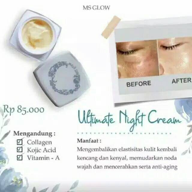 [BISA COD] ULTIMATE NIGHT CREAM MS GLOW ( UNTUK FLEK HITAM )