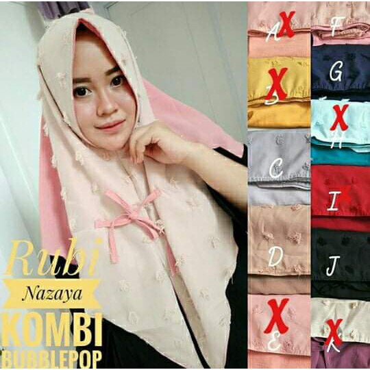 Khimar Pet Simple (Jilbab Instan / Kerudung Simple Wolfis Antem ) bahan buble crepe