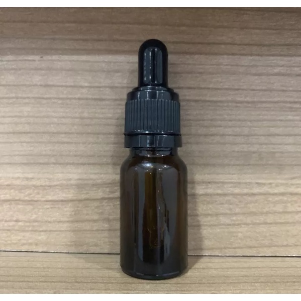 Botol Pipet Kaca Amber 10ml Coklat Tebal Ring Hitam Segel