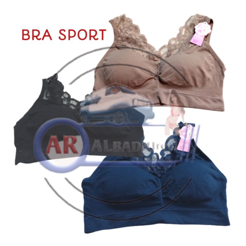 BRA SPORT FEMA RENDA BUSA BRALETTE OLAHRAGA PUSH UP GYM