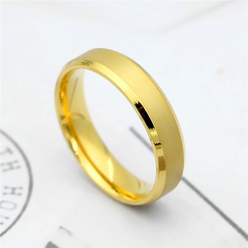 [New Product] Cincin Couple / Tunangan / Nikah / Pasangan / Titanium C089 Gold