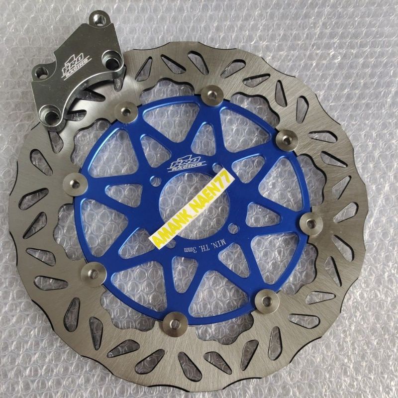 disc brake pro1 piringan cakram pro1 racing  biru 300 mm + braket f1zr jupiter