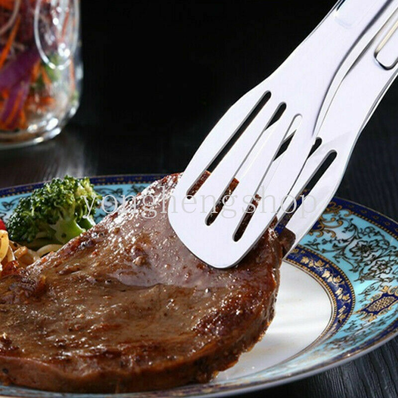 Penjepit Makanan Bahan Stainless Steel Anti Lengket Untuk Salad / Roti / Bbq / Steak