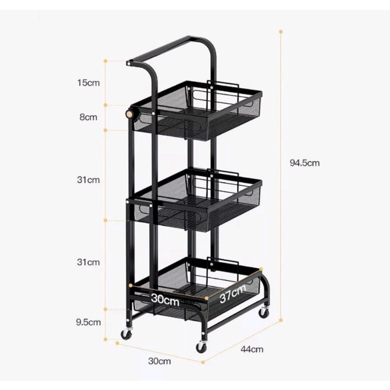 MJ88 Rak Viral Minimalis 3 susun / Rak troley 3 susun serbaguna / rak besi serbaguna / rak dapur / rak bumbu super murah