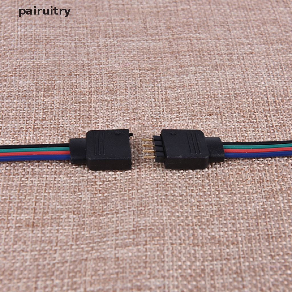 Prt 10Pcs Kabel Konektor 4 Pin Male + Female Untuk Lampu Strip LED 3528 5050 PRT