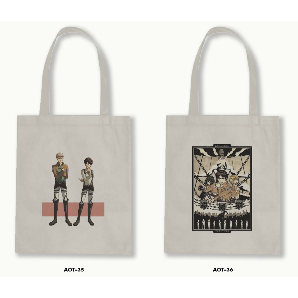 TOTE BAG BLACU  - ATTACK ON TITAN .02