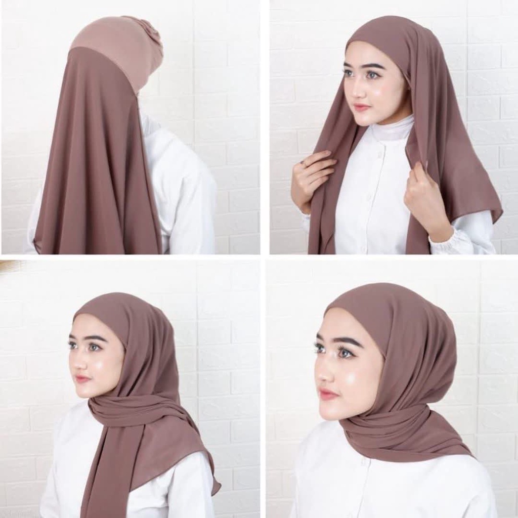 HIJAB SEGI EMPAT FUJI INSTAN PLUS INNER 2in1 CERUTY BABYDOLL / Hijab Instan Segi Empat + Inner