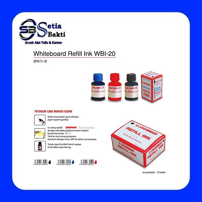 

SNOWMAN Refill Tinta Spidol Whiteboard - 1 Pcs