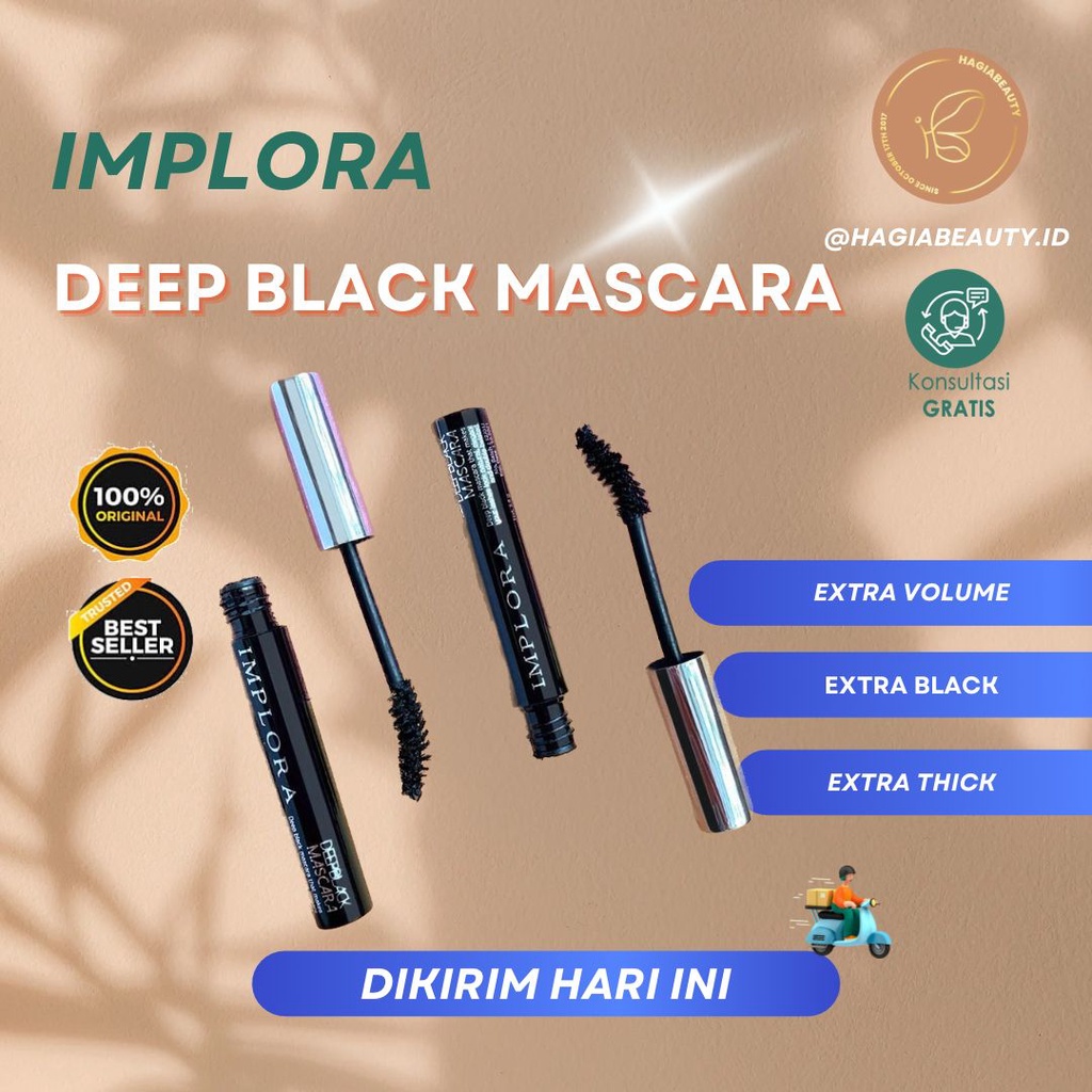 BISA COD - IMPLORA DEEP BLACK MASCARA EXTRA THICK &amp; EXTRA BLACK