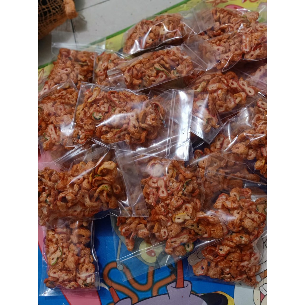 Keripik Sebling seblak kering khas garut kerupuk seblak Daun jeruk pedas basah 50gr kripik pedas