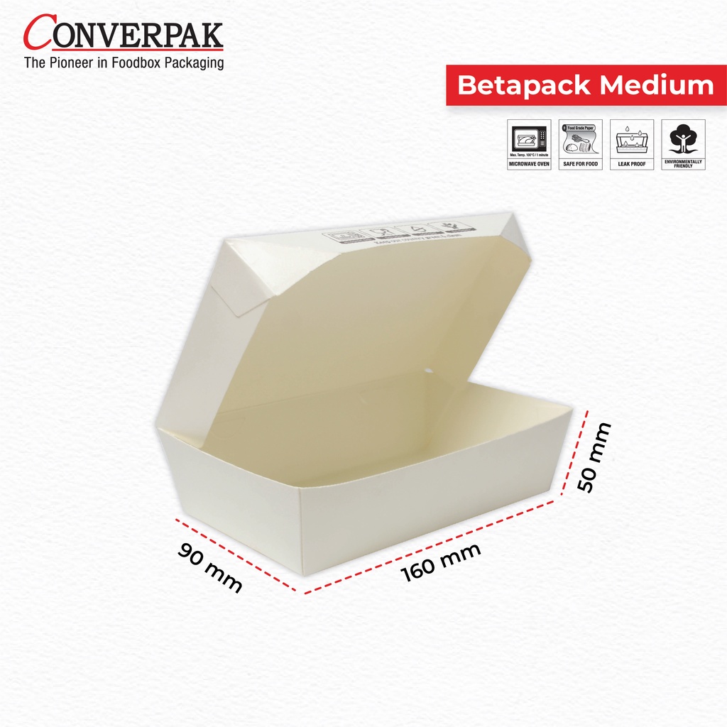 Paper Lunch Box Betapack Medium/Food Grade/Eco-Friendly