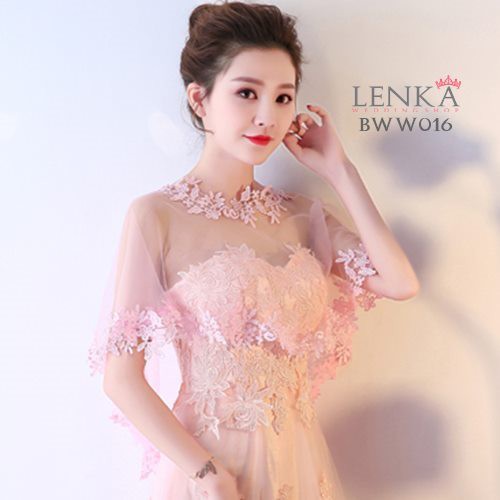 [SIAP KIRIM] BOLERO LACE BRIDAL AKSESORIS PESTA CARDIGAN PINK WANITA BWW016