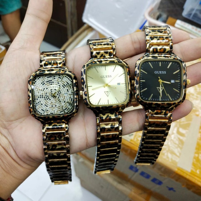 Guess leopard dm 3.8cm jam tangan wanita original analog - Combi rosegold
