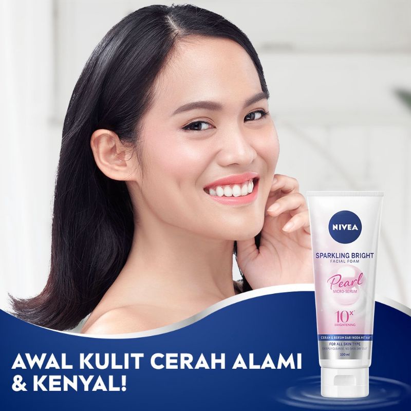 NIVEA Sparkling Bright Whitening Facial Foam 100ml/Pembersih Wajah