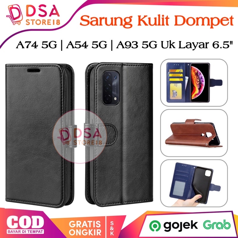 Case Oppo A74 / Casing Oppo A74 5G / A54 A93 5G Leather Case Flip Cover Dompet Hp Casing Kulit
