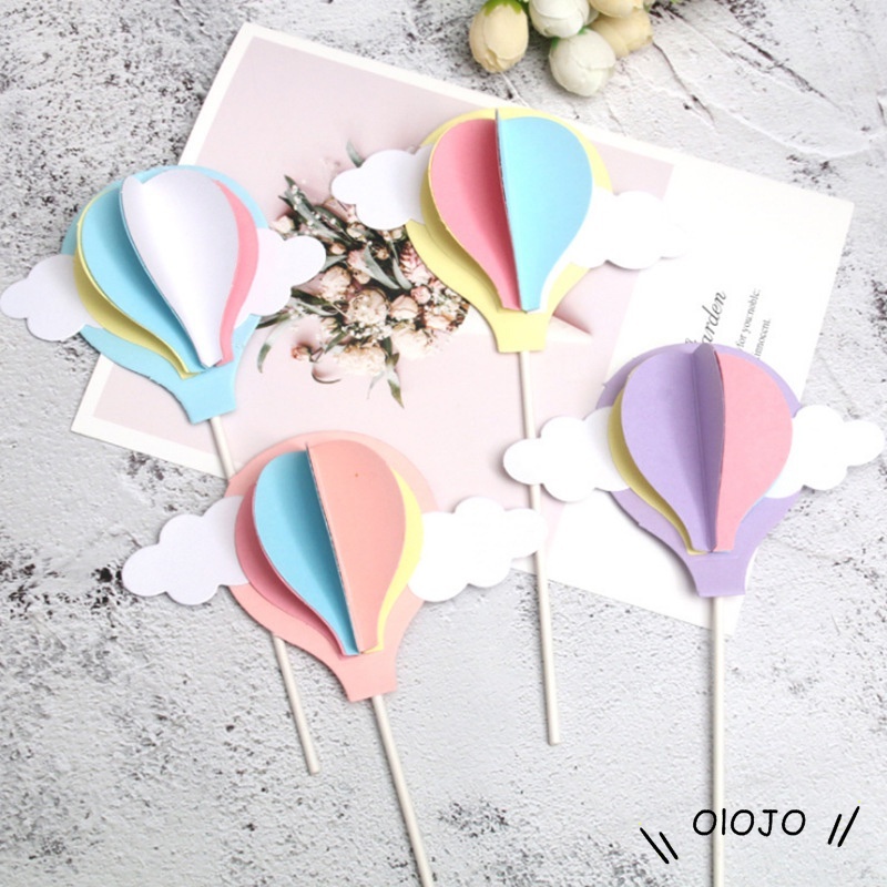 Rainbow Cloud Balon Kue Topper Anak-anak Pesta Ulang Tahun Kue Tahun Pernikahan Dekorasi Perlengkapan - ol