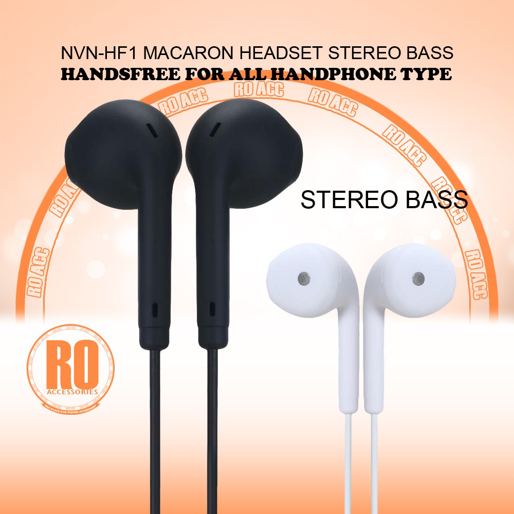 [RO ACC] NVN-HF1 MACARON HEADSET STEREO BASS HANDSFREE ALL TIPE HP