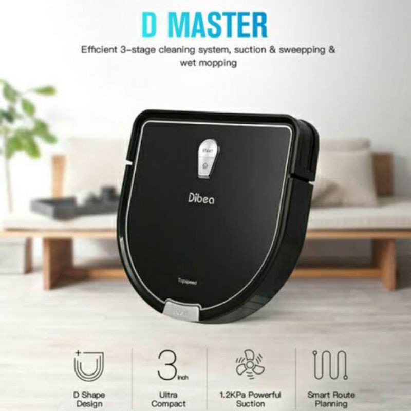 DIBEA D960 Robot Vacum Cleaner  - Hitam