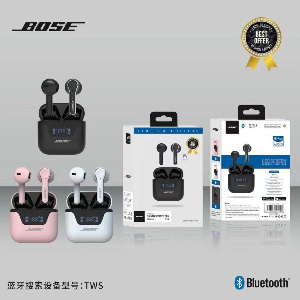 EARBUDS HF BLUETOOTH SPORT TWS S25 LED