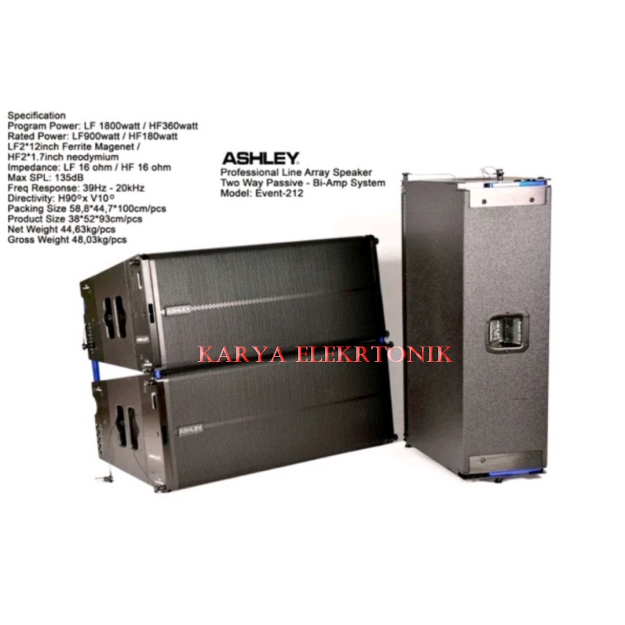 SPEAKER LINE ARRAY ASHLEY EVENT 212 EVENT212 ( 2 X 12INCH PASSIVE )