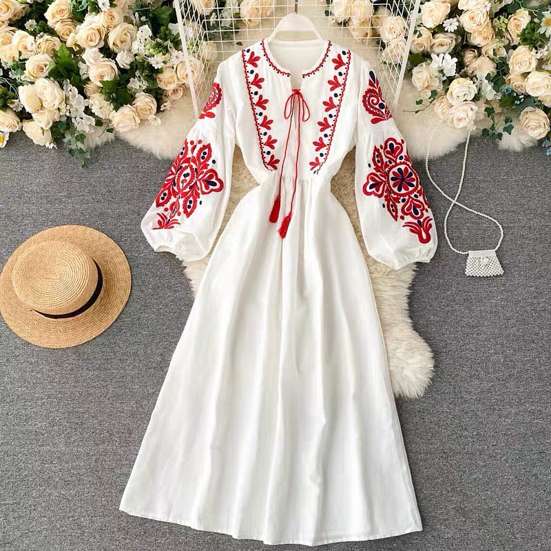 BOHEMIAN DRESS-DRESS WANITA-DRESS KOREAN STYLE-DRESS TERLARIS-DRESS PUTIH-DRESS TERMURAH-KOREAN DRES