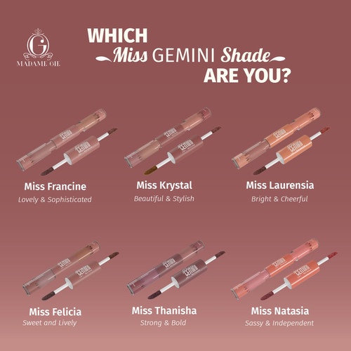 Madame Gie Miss Gemini 2in1 Gloss &amp; Velvet 5ml