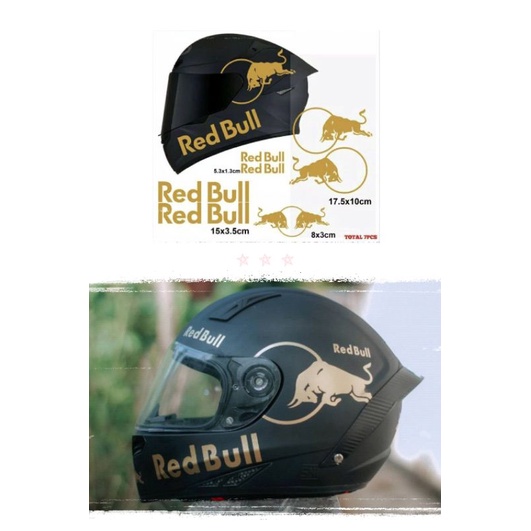 STICKER CUTTING HELM REDBULL SET