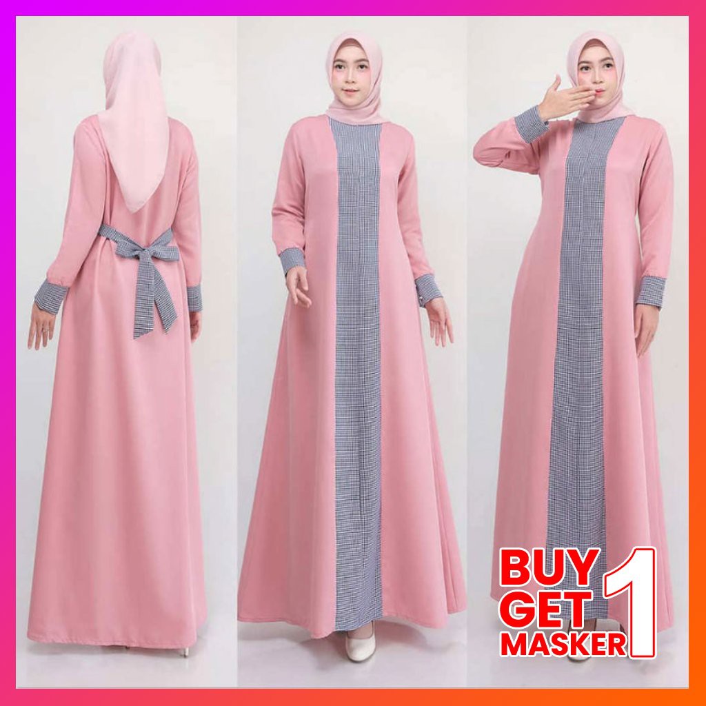 Vb56hj Baju Gamis Maia Dress Baju Muslim Wanita Lebaran Terbaru Gamis Dress Busana Wanita Gratis Shopee Indonesia