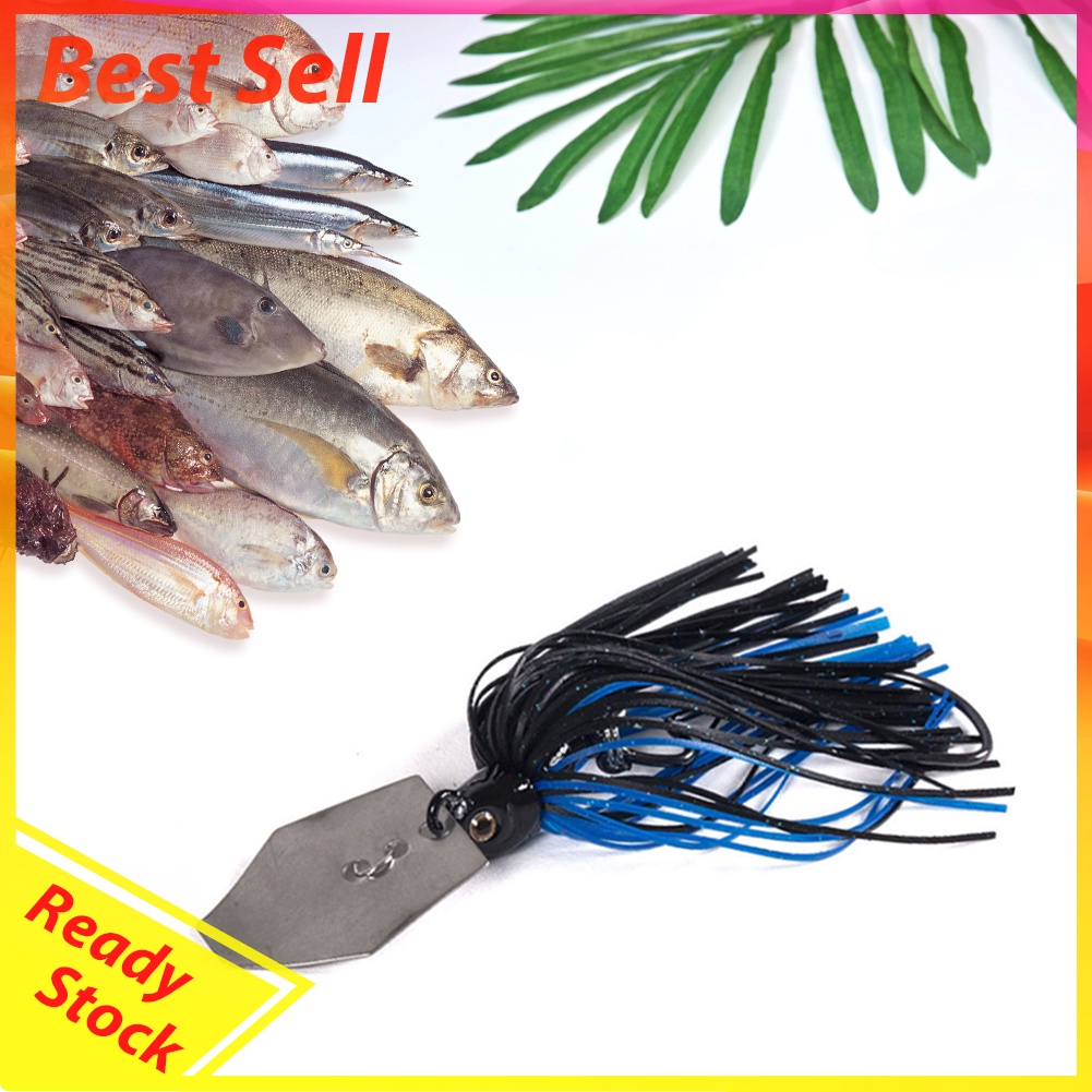 6x Wobbler Chatterbait Blade Bait w/ Skirt Buzzbait Saltwater Fishing Lures