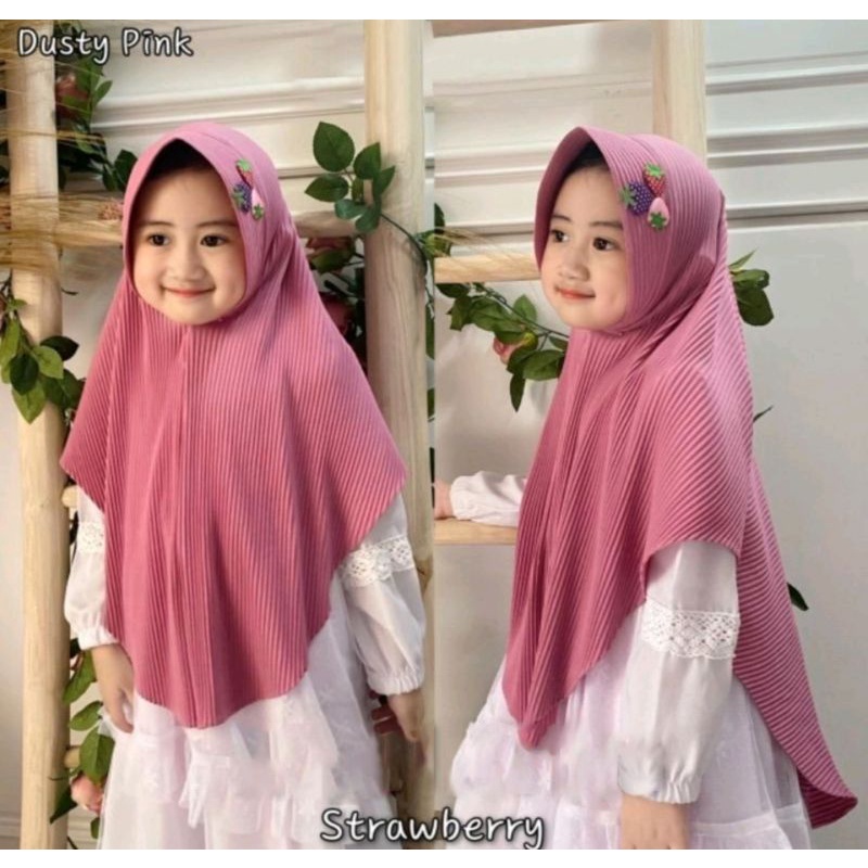 HIJAB ANAK PLISKET 3-10 Thn||Jilbab Instan Plisket Anak