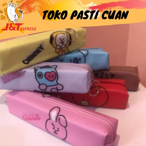 

kotak pensil pesergi panjang karakter BTS BT21 keperluan sekolah ATK