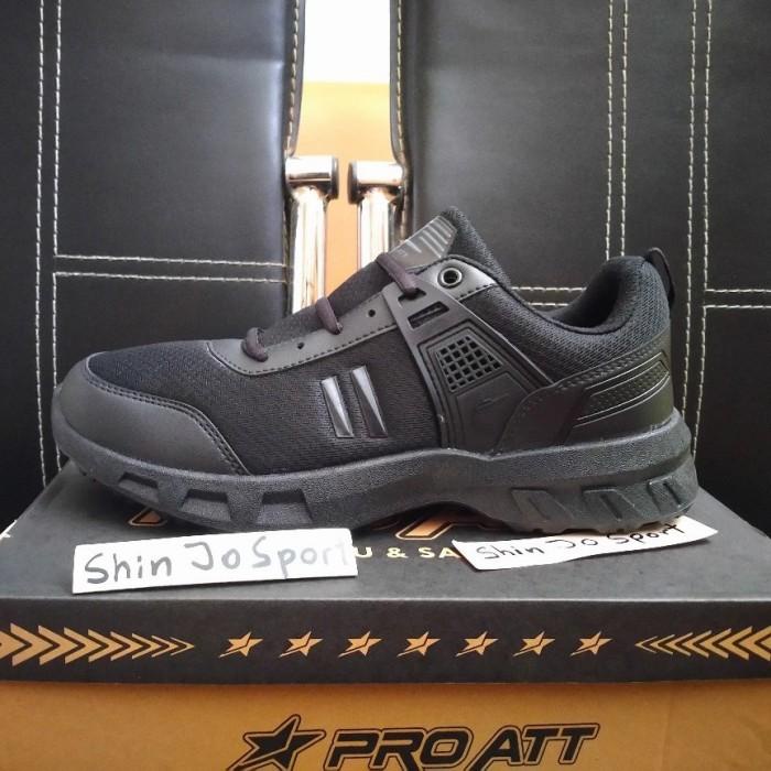 Sepatu Pria Hitam Pro Att Lari Kerja Sekolah Fitness Gym Full Hitam