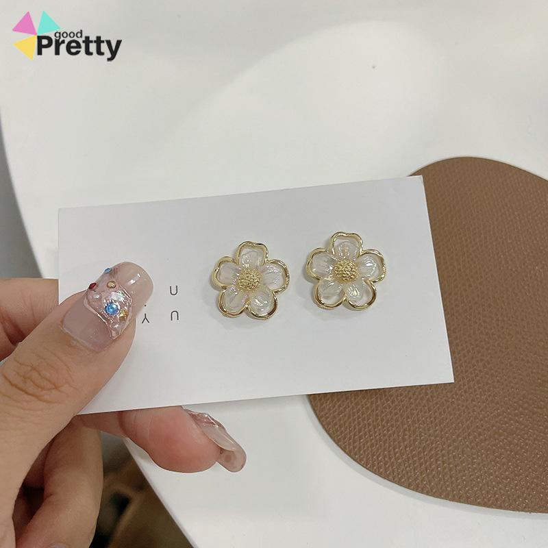 Simple Retro Super Fairy Double Layer Flower Earrings Wanita Anting Fashion Pribadi - PD