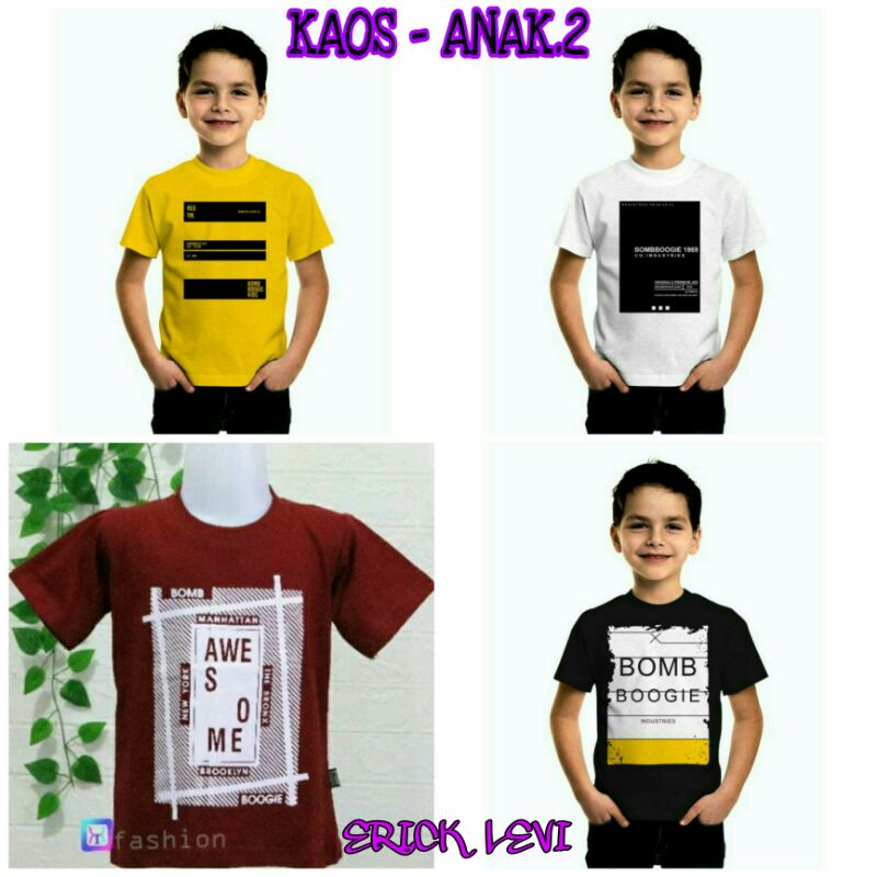 baju kaos distro anak laki-laki dan perempuan kaos boombogie anak