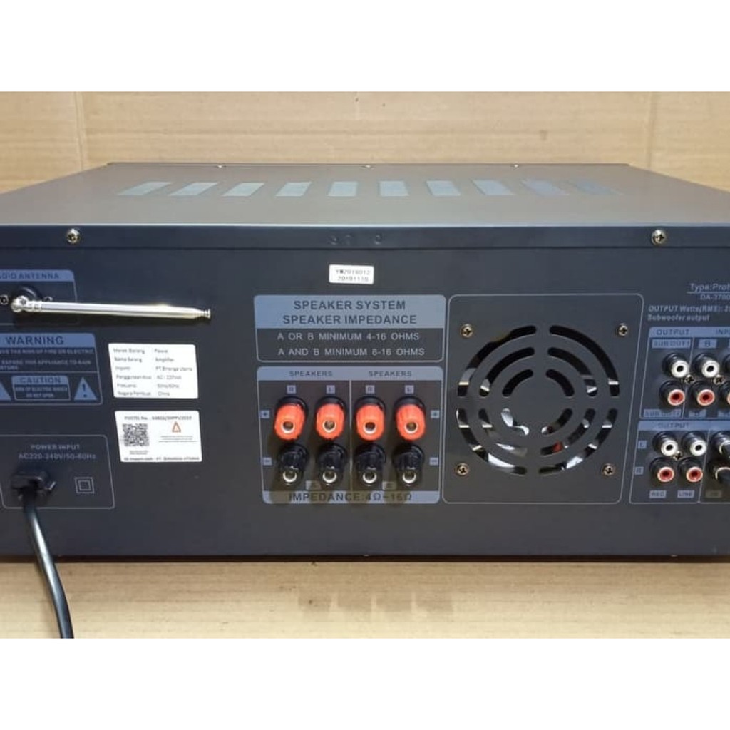 AMPLI KARAUKE PEWIE DA 3700II BT PROFESIONAL DIGITAL AMPLIFIER