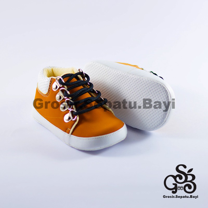 sepatu bayi baby shoes prewalker laki laki umur 2 sampai 14 bulan model edgy tali warna Tan