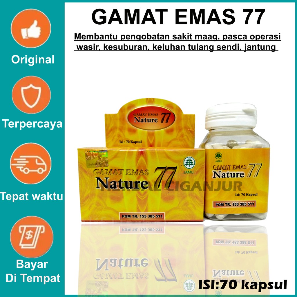 Kapsul Ekstrak Gamat Emas Nature 77 Isi 70 kapsul