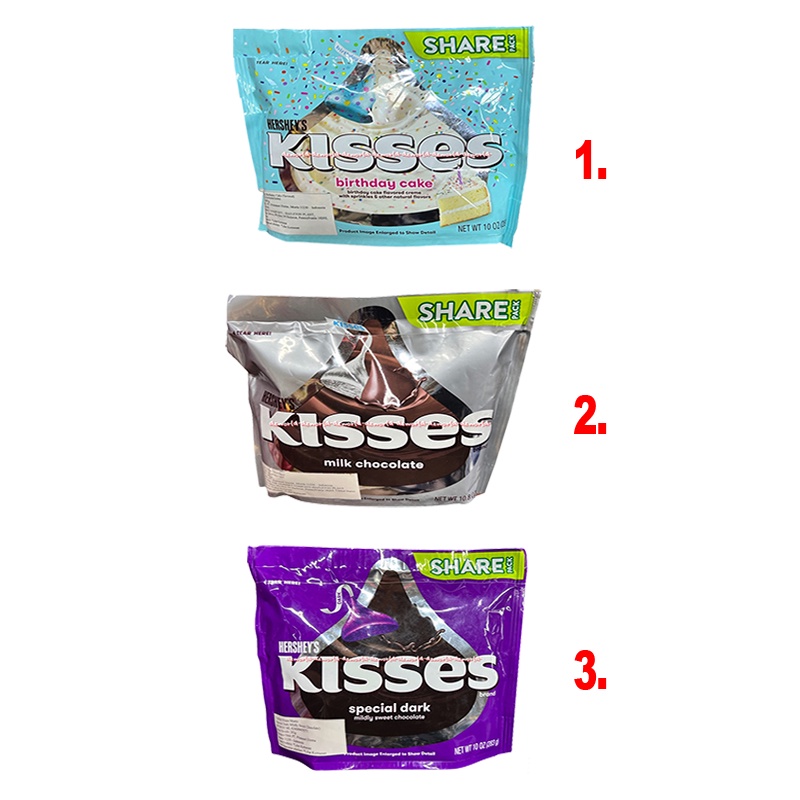 Hershey's Kisses 283gr Birthday Cake Flavour Milk Chocolate Special Dark Coklat Hersheys Hersey Kiss Share Pack