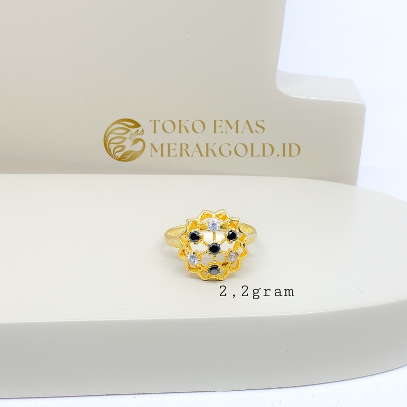 Cincin Emas Asli Mata Hitam kadar 375