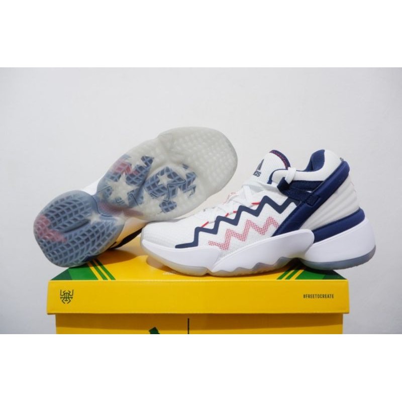 ADIDAS DON ISSUE 2 "USA" CLOUD WHITE/TEAM NAVY-SCARLETPK (Perfect Kicks) QualityBNIB
