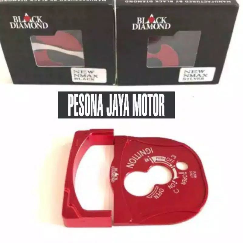 Cover Kunci kontak/Tutup Kunci Nmax New 2020 -2021 Merk Black Diamond Original-Merah