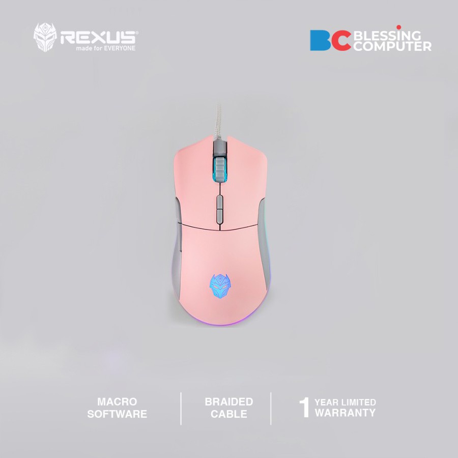 Mouse Gaming REXUS XIERRA X15 RGB 7200 DPI Pink